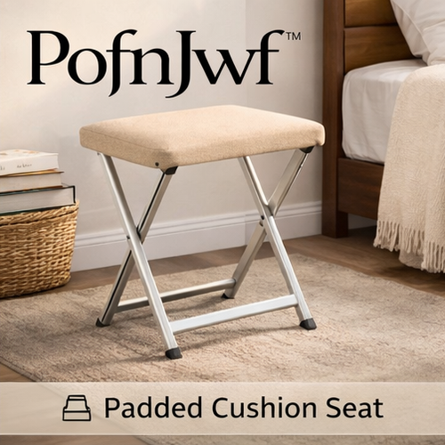 PofnJwf™ SoftSeat Foldable Stool – Compact Folding Stool with Padded Cushion Seat for Extra Comfort