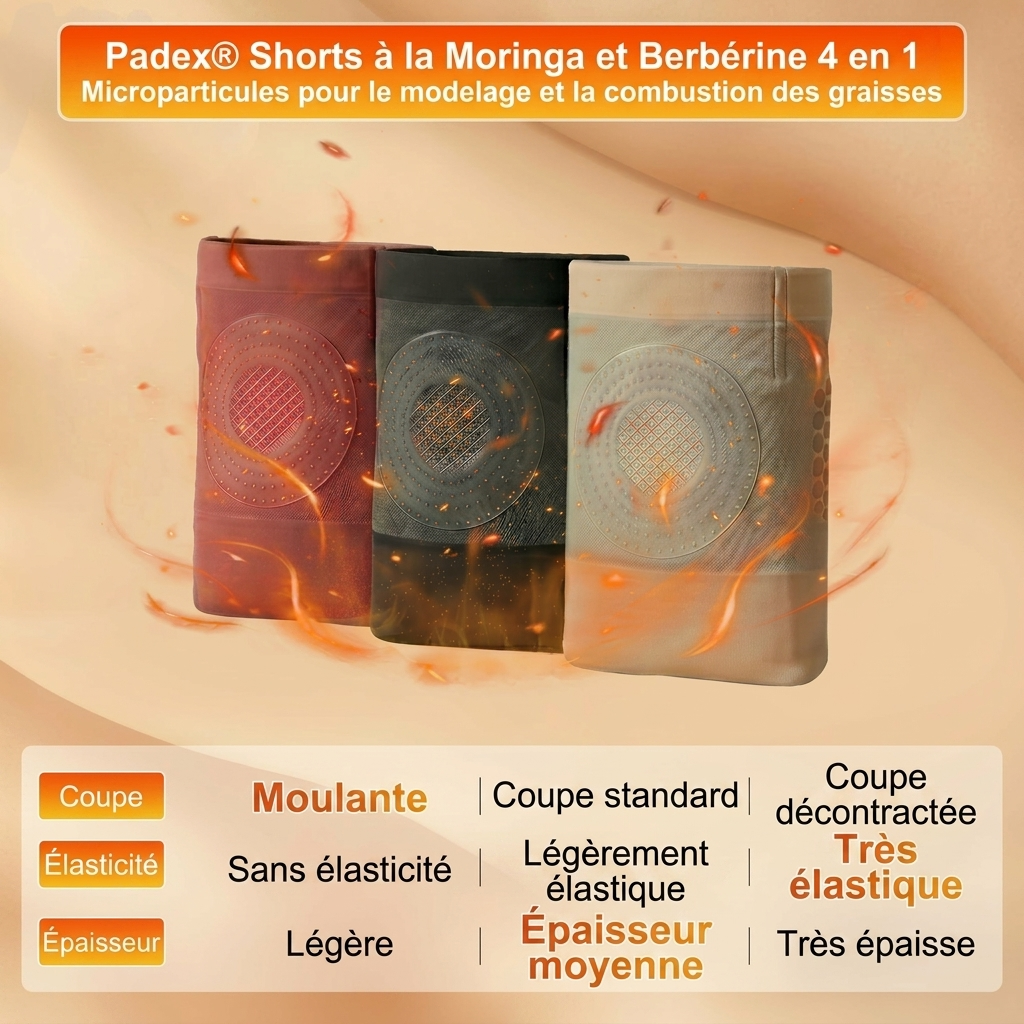 👙 Boutique officielle de la marque | Padex® 2026 Shorts 4‑en‑1 à micro‑particules sculptants et brûle‑graisses à la Moringa et à la Berbérine
