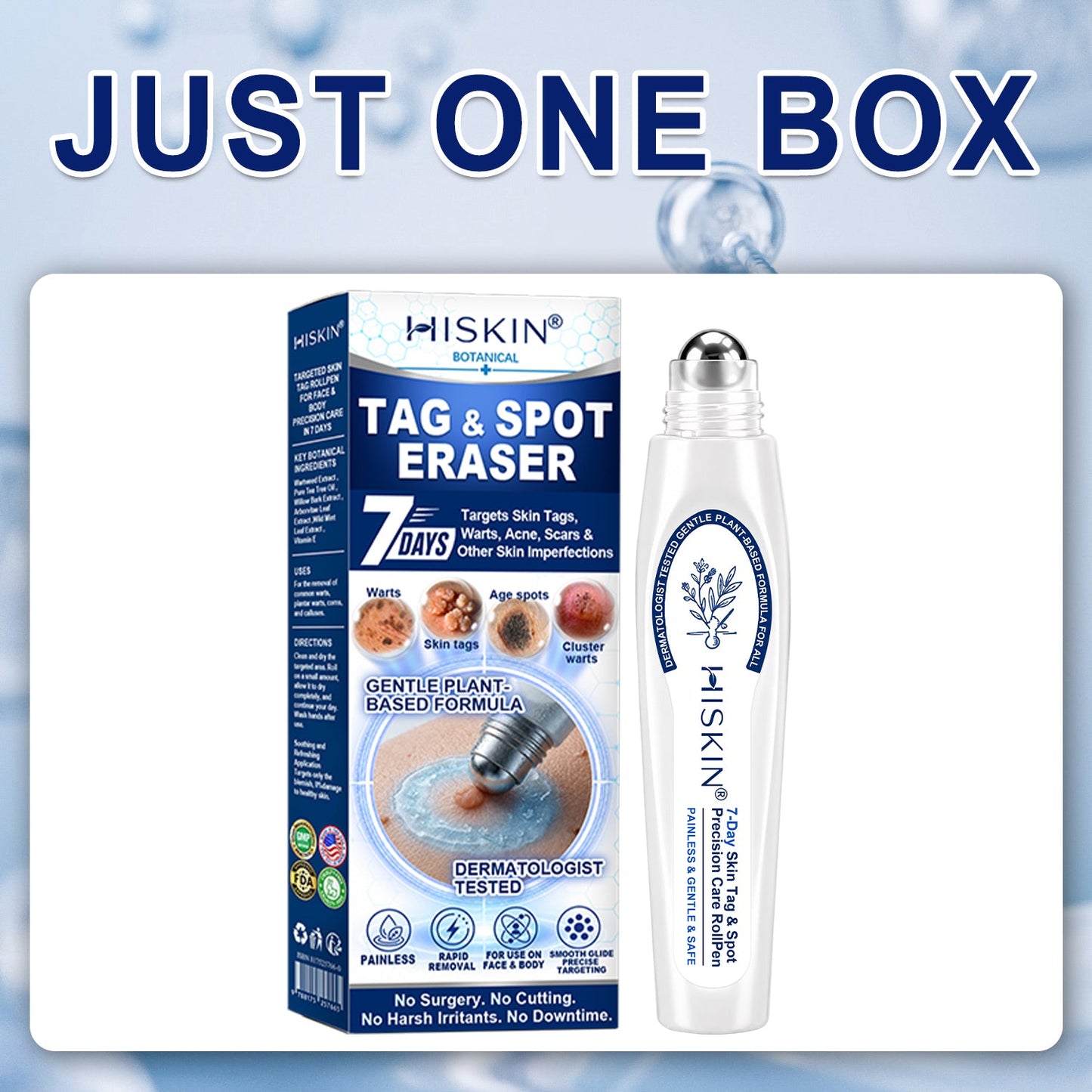 USA | 𝐇𝐈𝐒𝐊𝐈𝐍®👩‍⚕️ 𝟕-𝐃𝒂𝘆 𝐒𝗸𝐢𝐧 𝐓𝒂𝗴 & 𝐒𝐩𝙤𝐭 𝐄𝐫𝒂𝐬𝙚𝐫 Painless & Scar-Free Advanced Imperfection Removal Rollerball Pen
